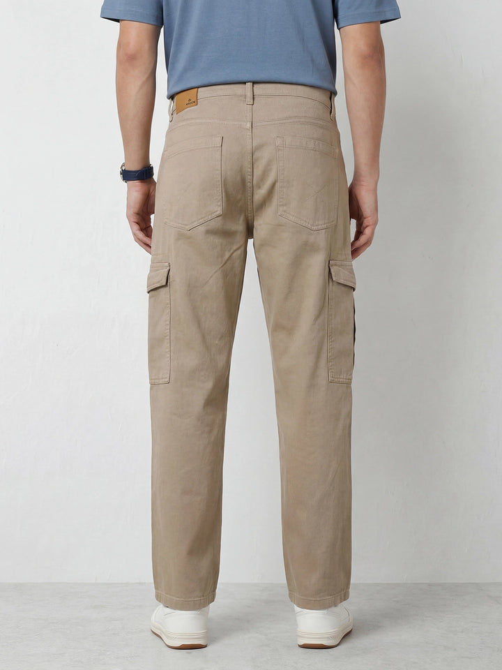Loose Fit Denim Cargos | Khaki