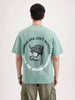 Classic Oversized Back Printed T-Shirt  | Green