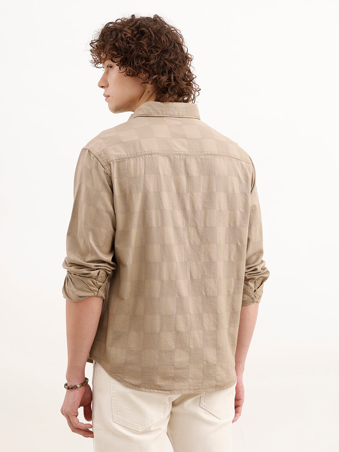 Comfort Fit Textured Shirt | Khaki