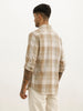Classic Slim Fit Checkered Shirt | Khaki