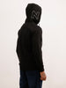 Solid Placement Printed Hooded Sweatshirt | Black | WLSS1400