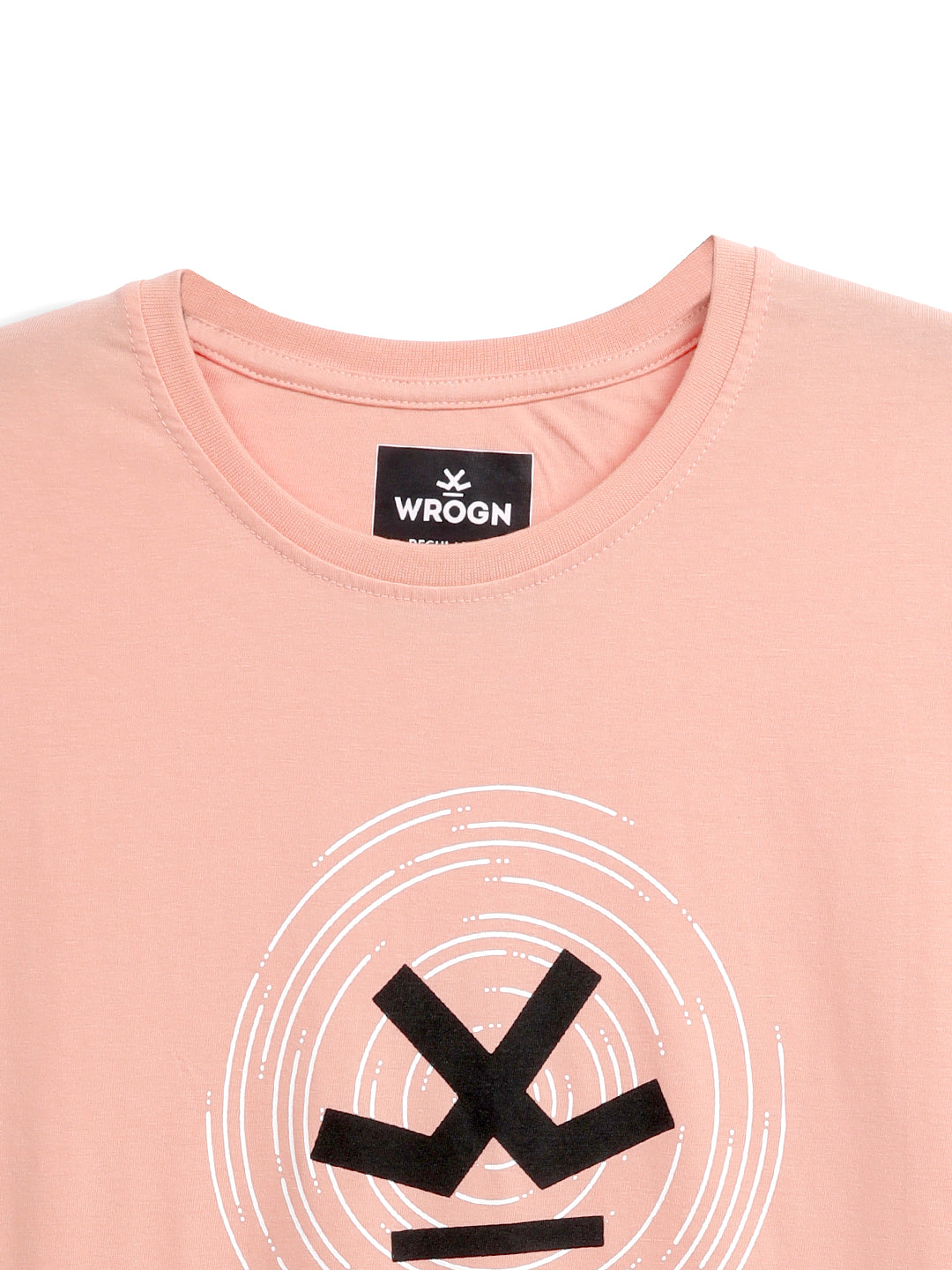 Swirled Logo Print Coral T-Shirt