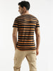 Abstract Striped Brown T-Shirt