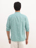 Slim Fit AOP Mandrin Collar Shirt | Green