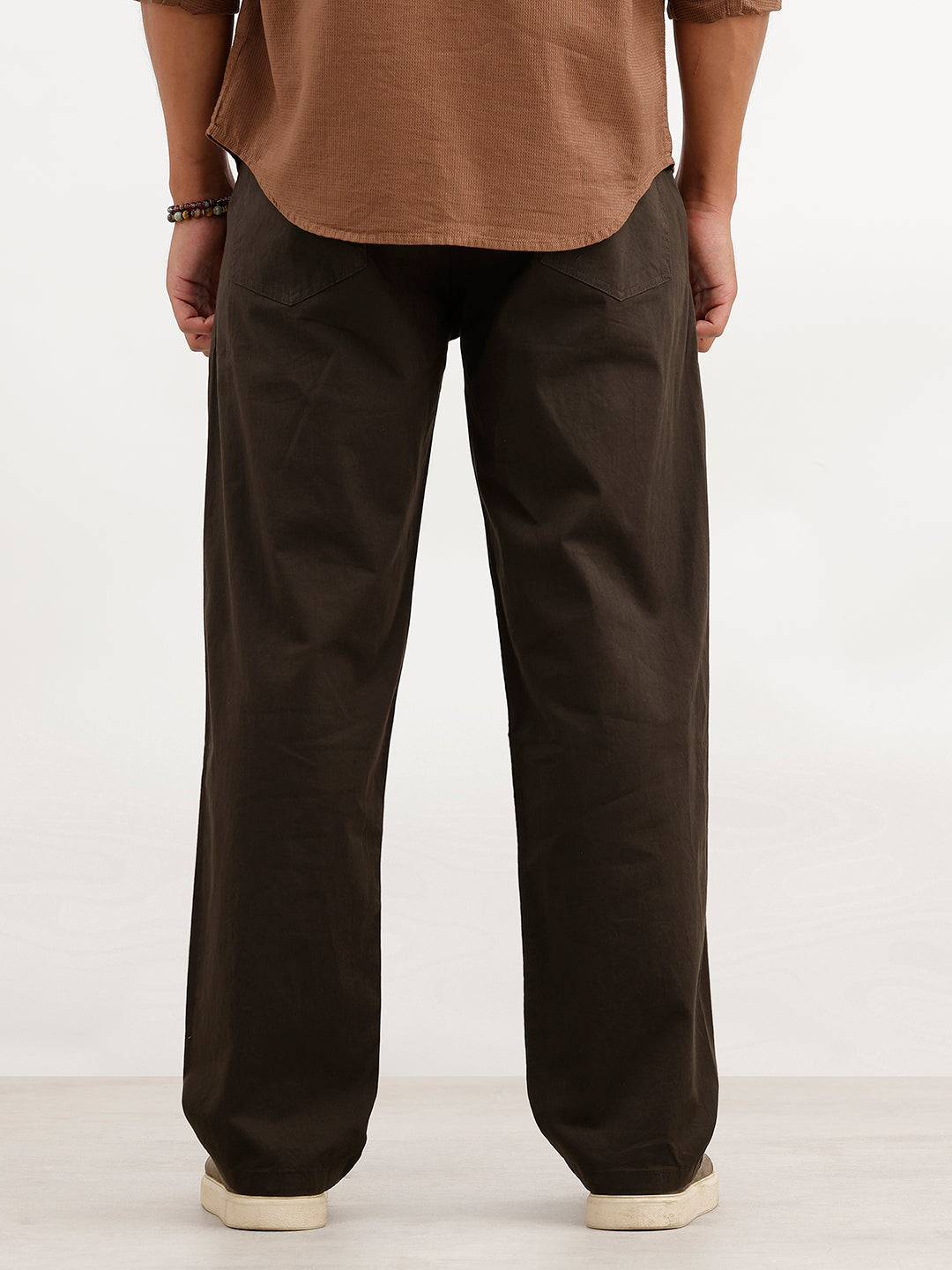 Solid Loose Fit Trouser | Brown