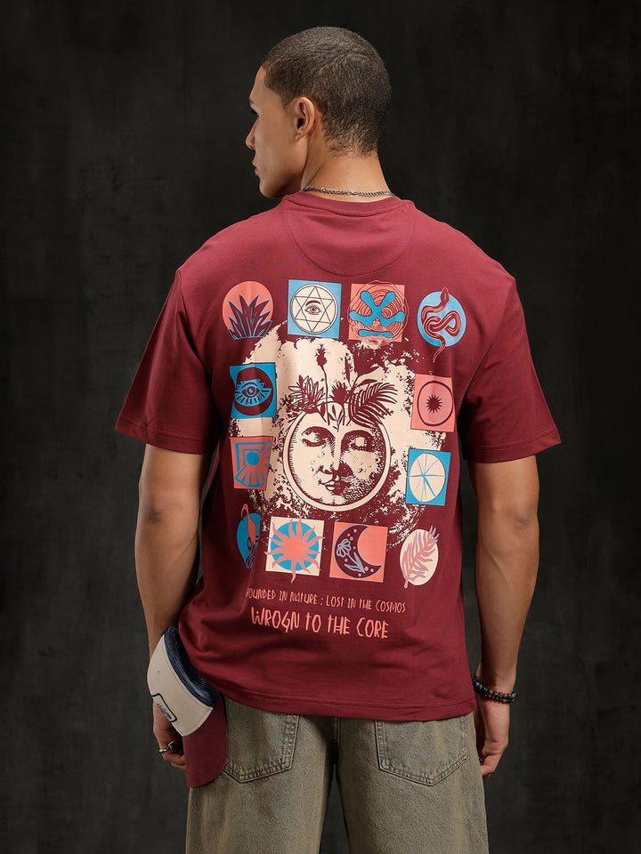 Zen Back Printed T-Shirt | Maroon