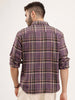 Comfort Fit Herringbone Checkered Shirt | Purple