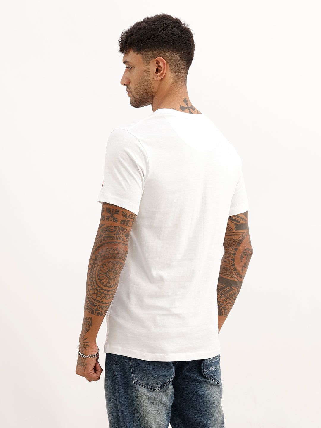 Slim Fit Placement Printed T-Shirt | White
