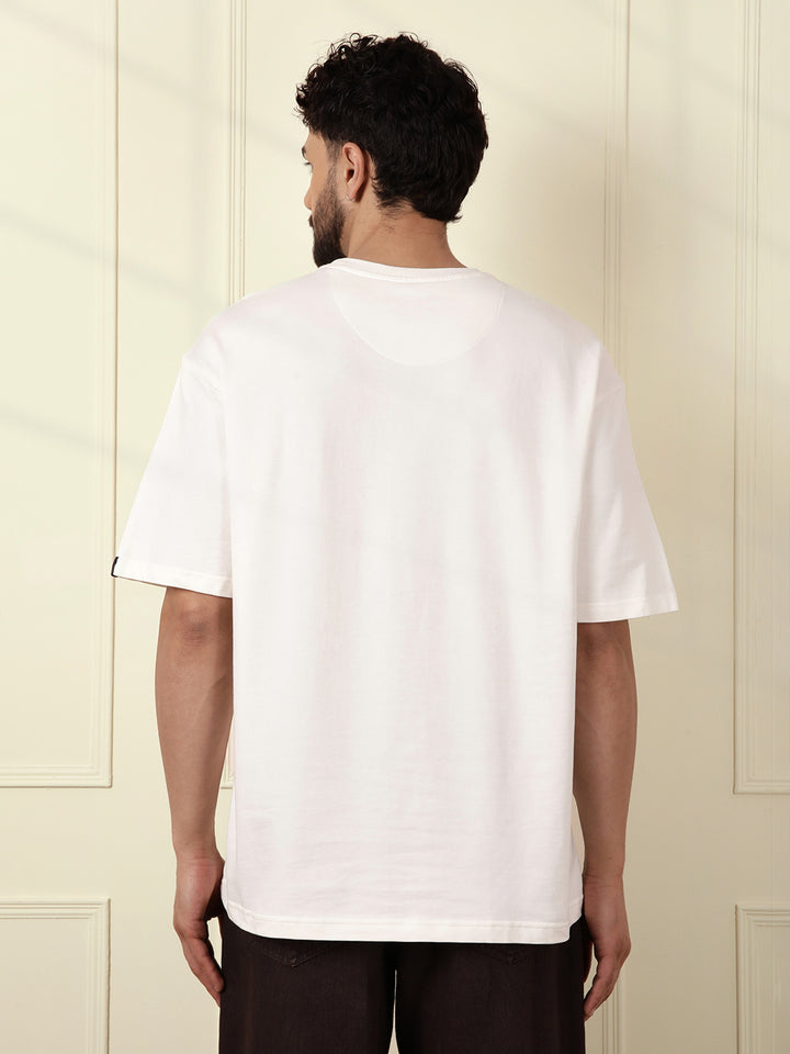 Heavy GSM Placement Print T-Shirt  | Off White