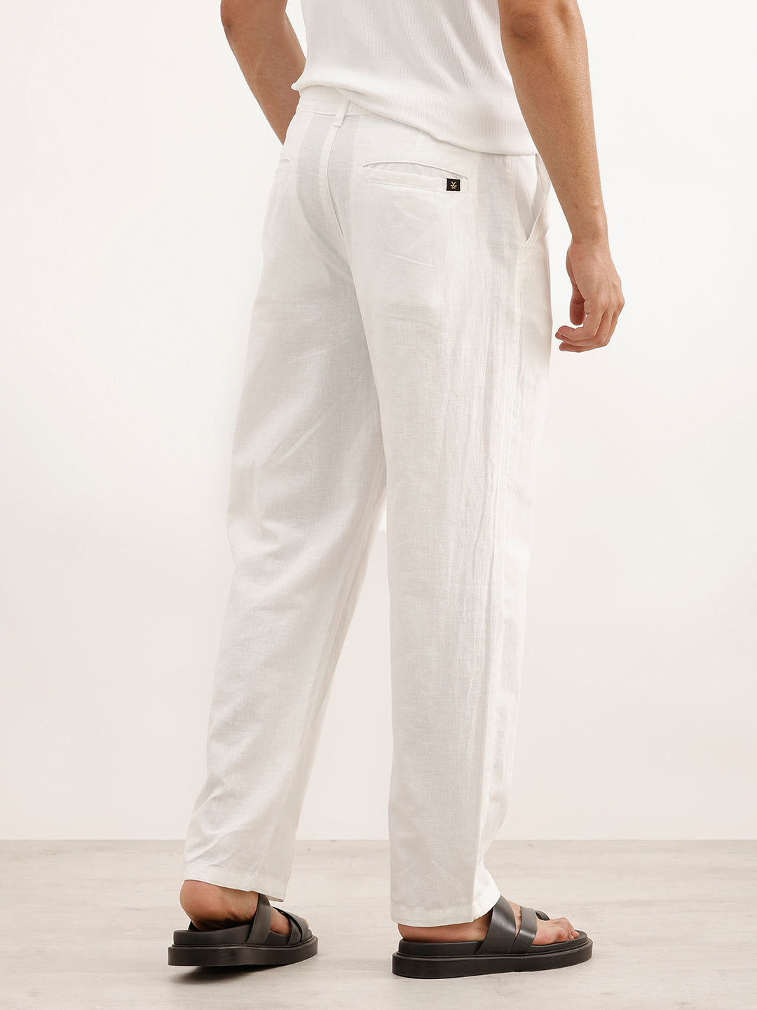 Classic Solid Loose Fit Trouser | White