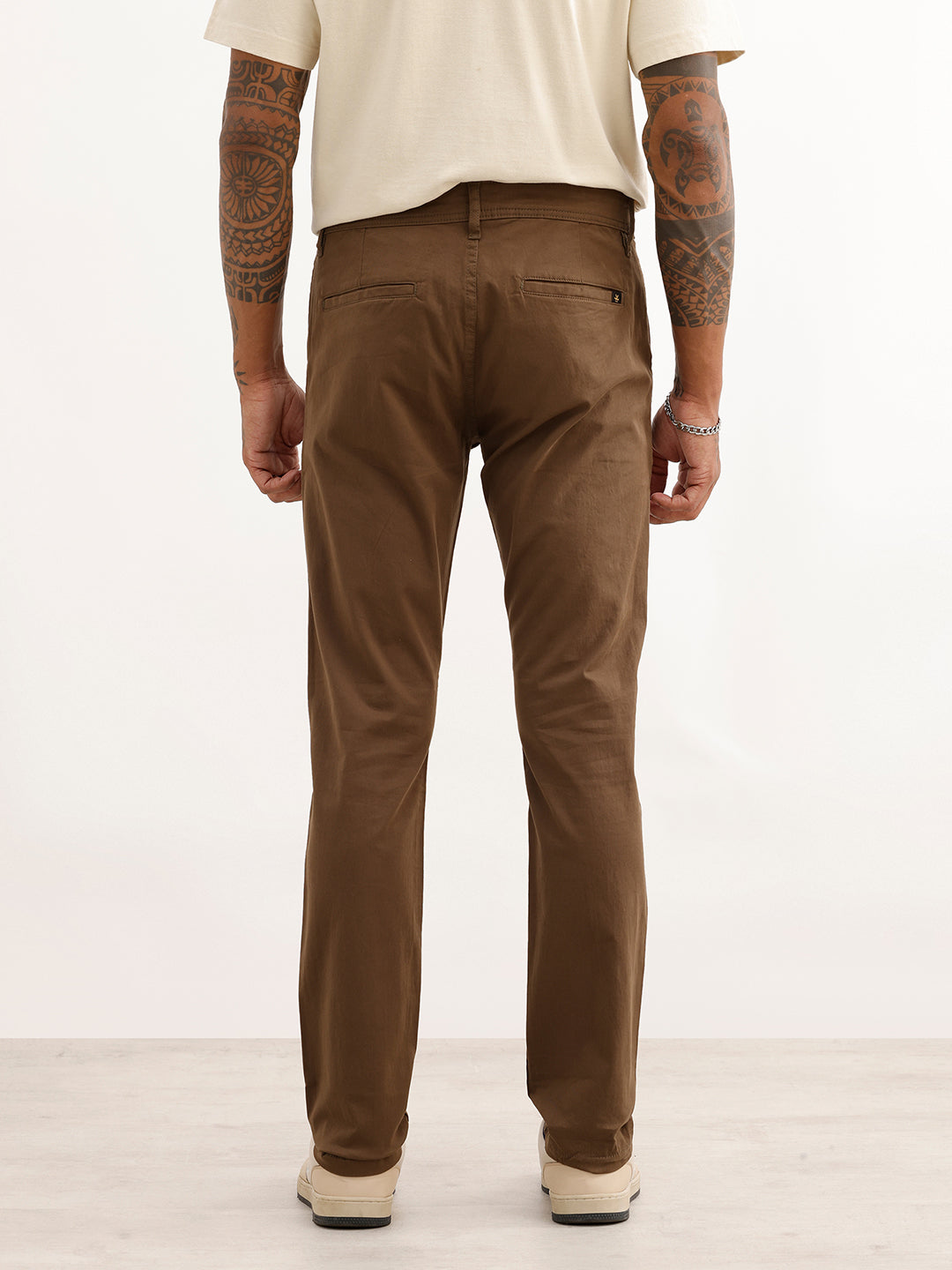 Solid Slim Fit Trouser | Olive