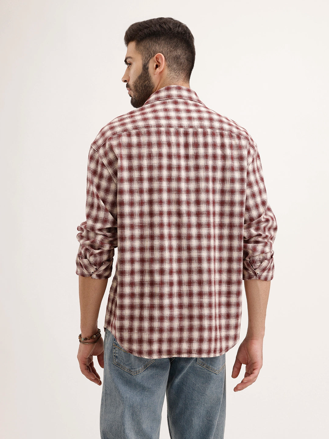 Oversized Fit Double Pocket Shirt | Red