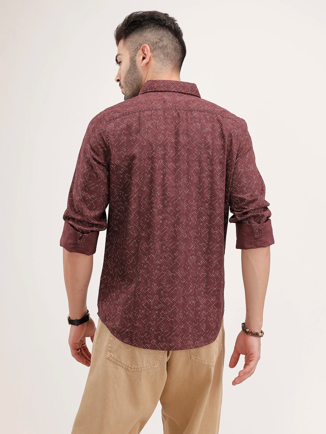 Regular Fit AOP Shirt | Brown