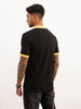 Slim Fit Contrast Collar Polo T-Shirt | Black