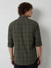 Regular Fit Checkered Shirt | Olive