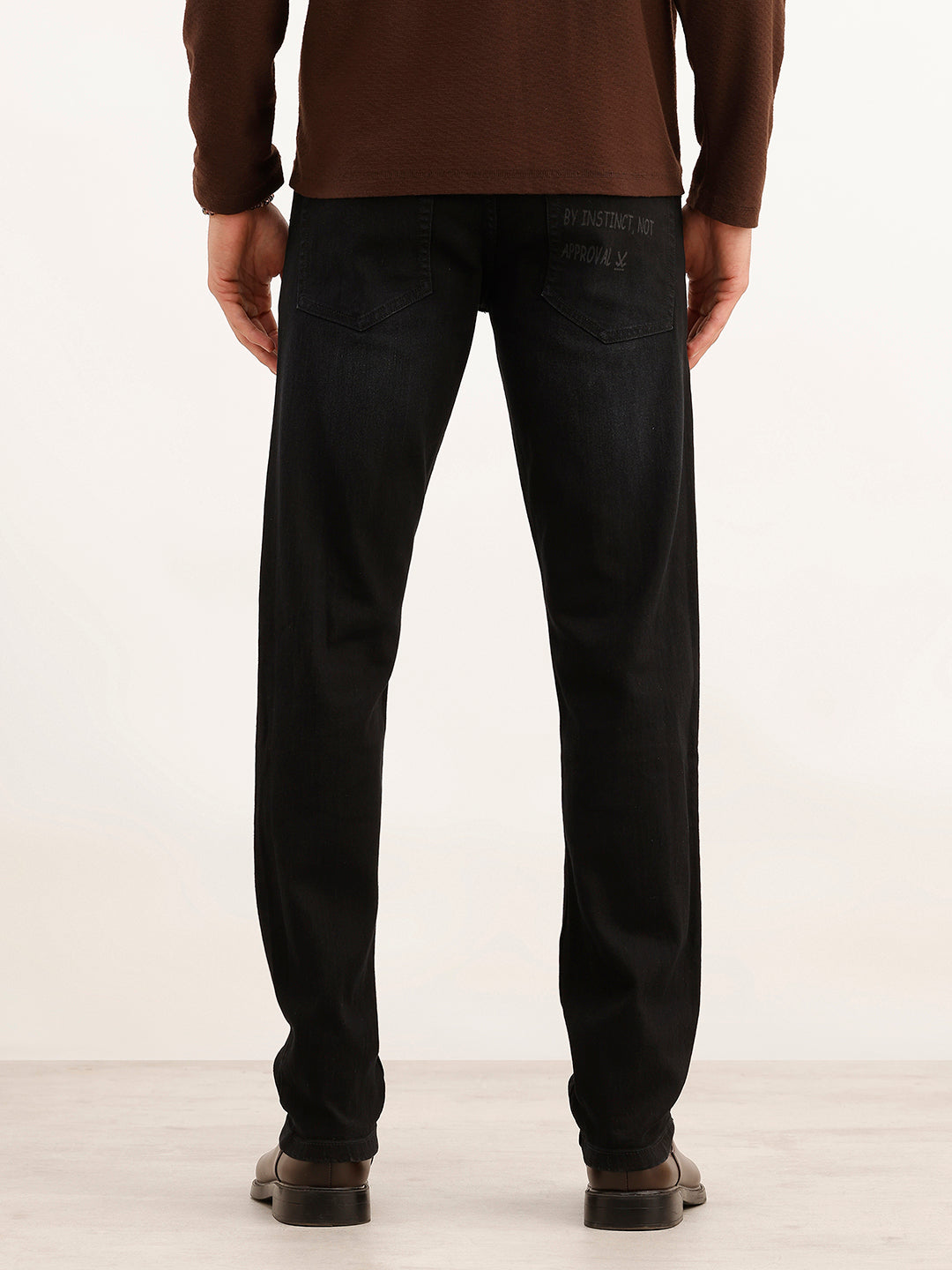 Solid Slim Fit Denim Jeans | Black