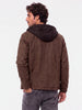 Solid Hooded Zipper Jacket | Brown