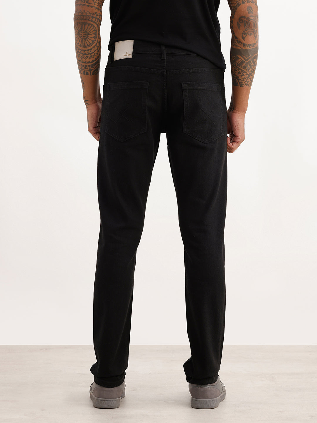 Solid Slim Fit Denim Jeans | Black