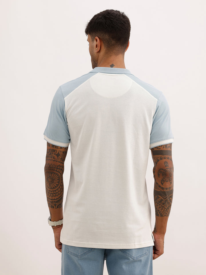 Classic Contrast Sleeves Polo T-Shirt | White