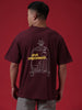 Snooze Oversized Maroon T-Shirt