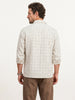 Comfort Fit Checkered Full Sleeve Shirt | White
