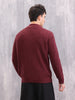 Structured Round Neck Comfort Fit Pullover | Wine