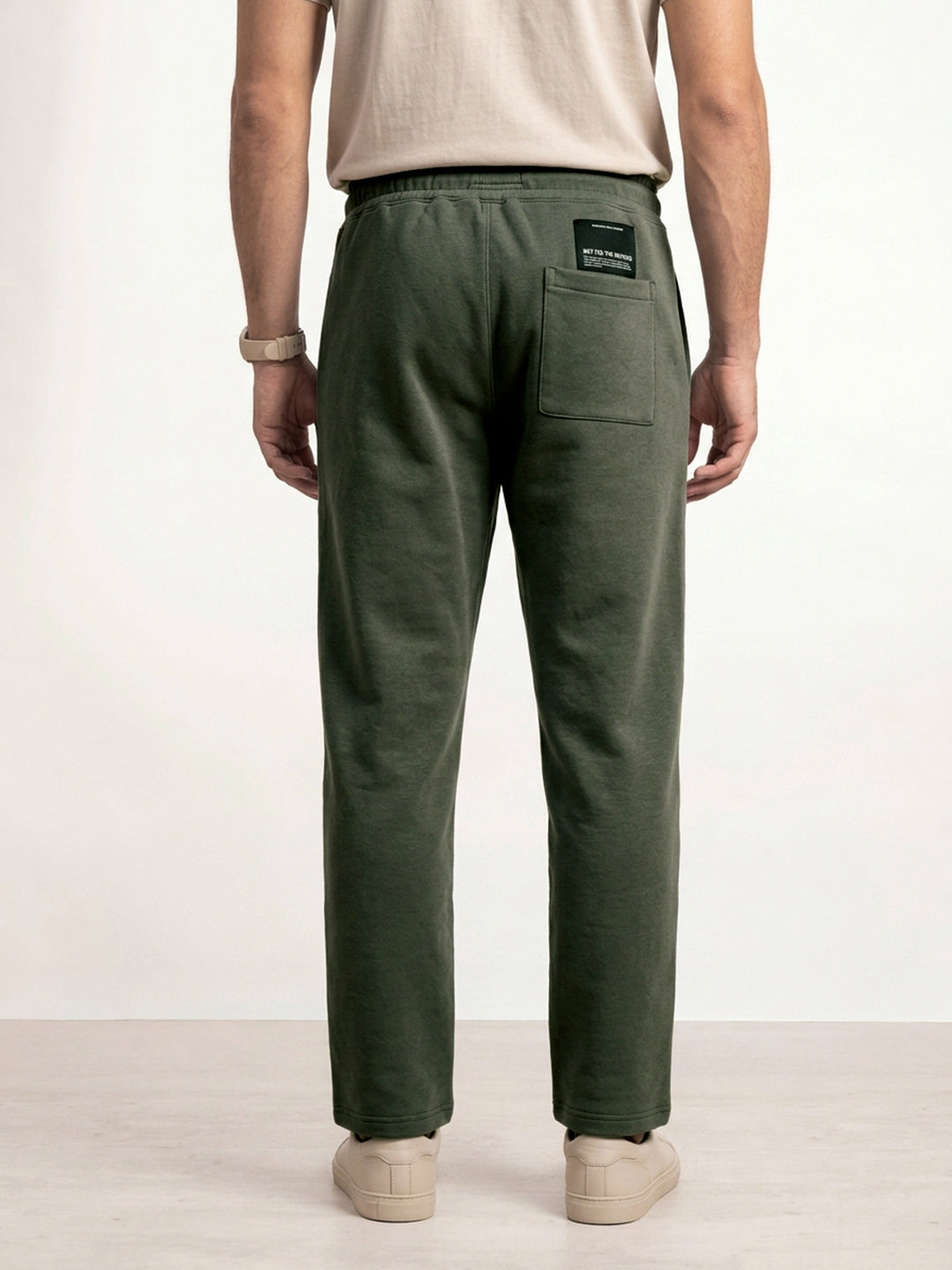 Solid loose Fit Pleated Jogger | Olive