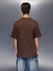 Men’s oversized graphic print t-shirt | Brown