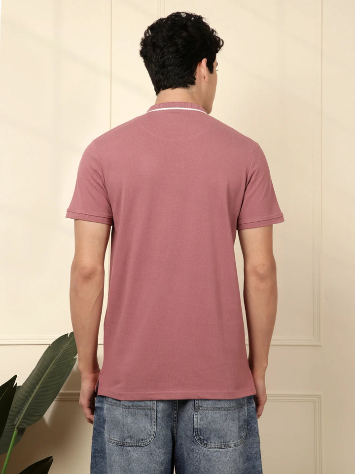Regular Fit Pique Polo T-Shirt | Pink