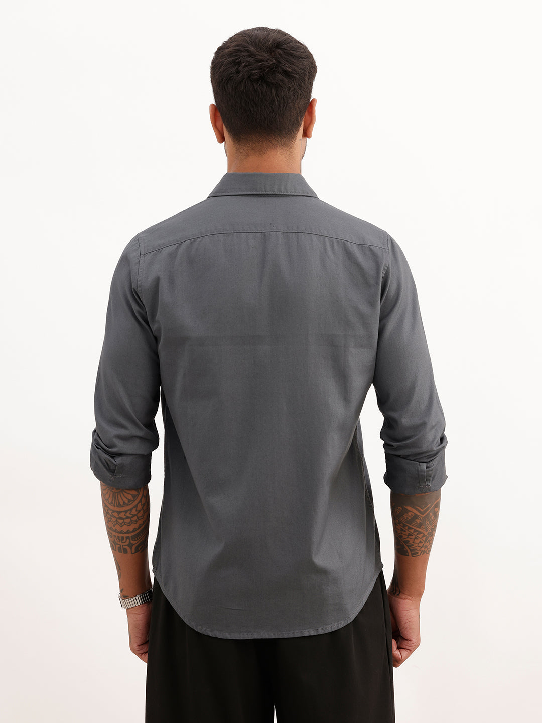 Solid Regular Fit Full Sleeve Shirt | Grey | WWSH0853MAZ