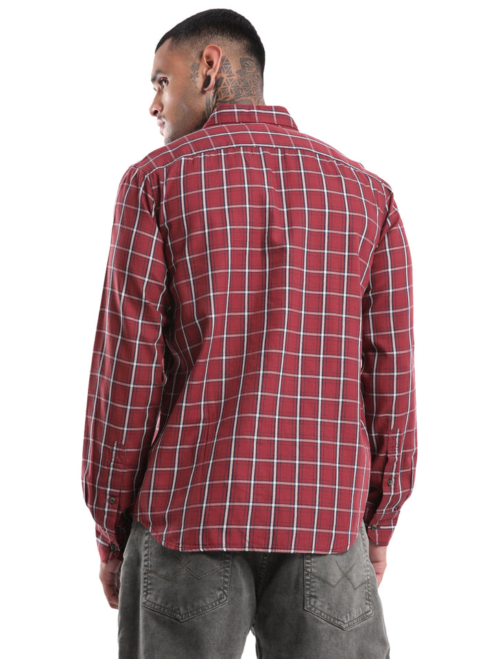 Elite Maroon & Navy Striped Shirt