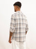 Slim Fit Checkered Full Sleeve Shirt | Grey