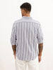 Slim Fit Striped Full Sleeve Shirt | Blue