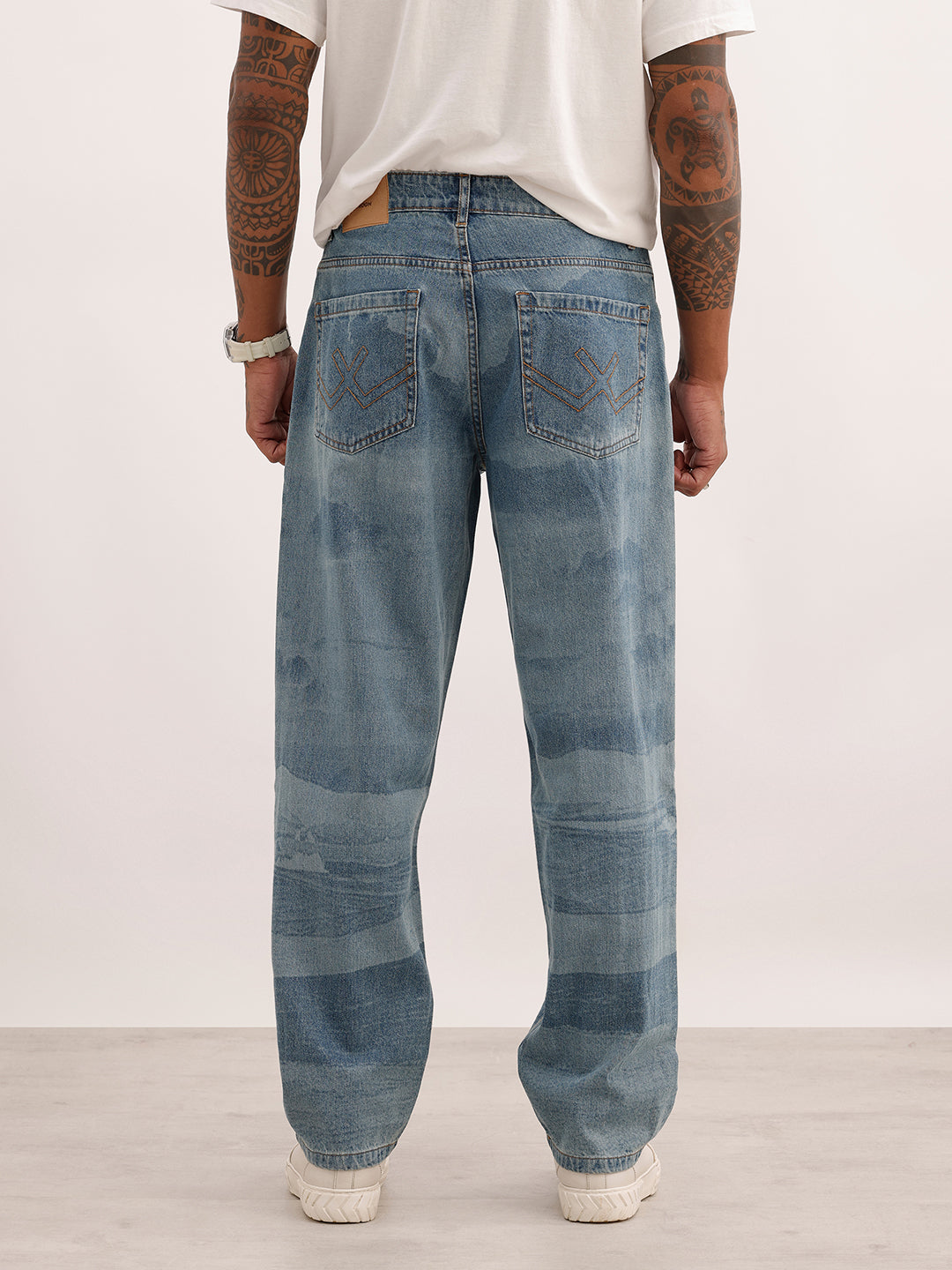 Loose Fit Washed Denim Jeans | Light Blue | WJN0200LS2125S