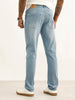 Washed Straight Fit Denim Jeans | Light Blue
