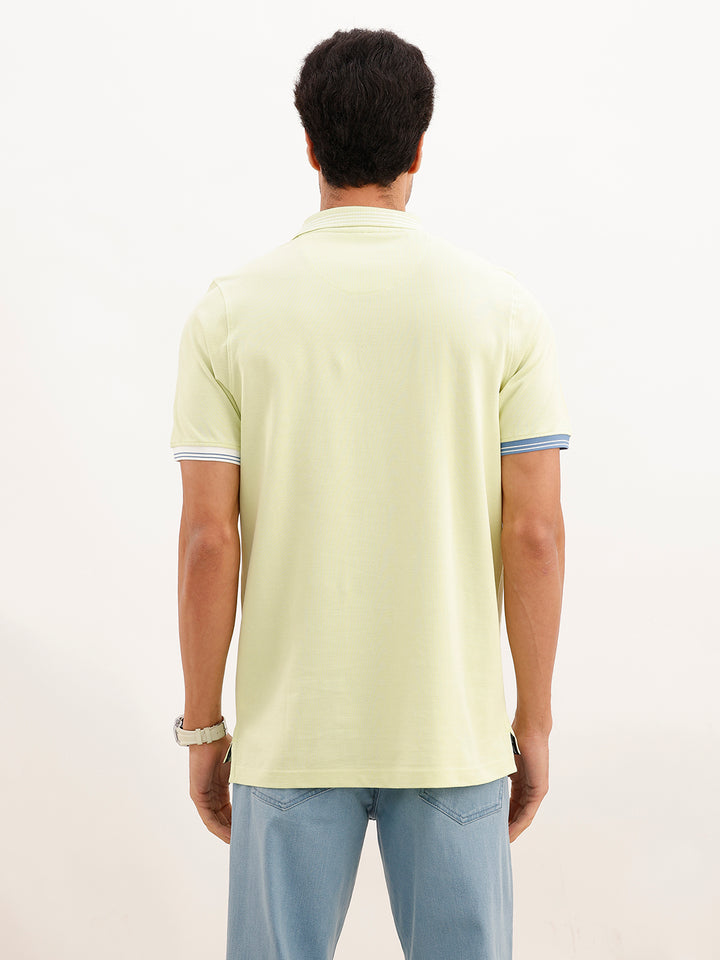 Slim Fit Tipping Collar Polo T-Shirt | Green