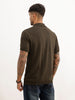 Textured Slim Fit Polo T-Shirt | Olive