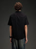 Men's casual colourblock oversized fit shirt | WHITE AND BLACK