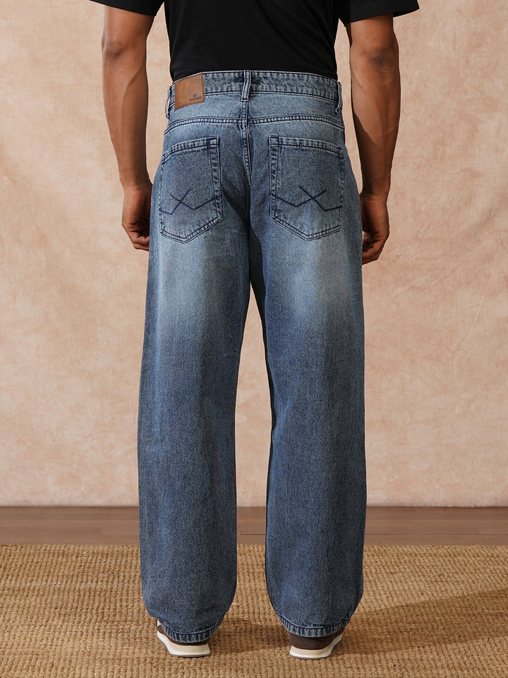 Faded Loose Fit Jeans | Blue