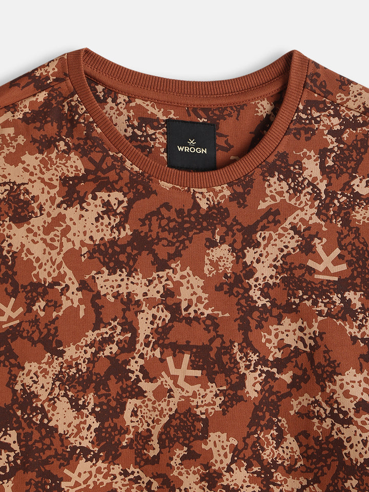 Abstract Oversized AOP T-Shirt | Rust