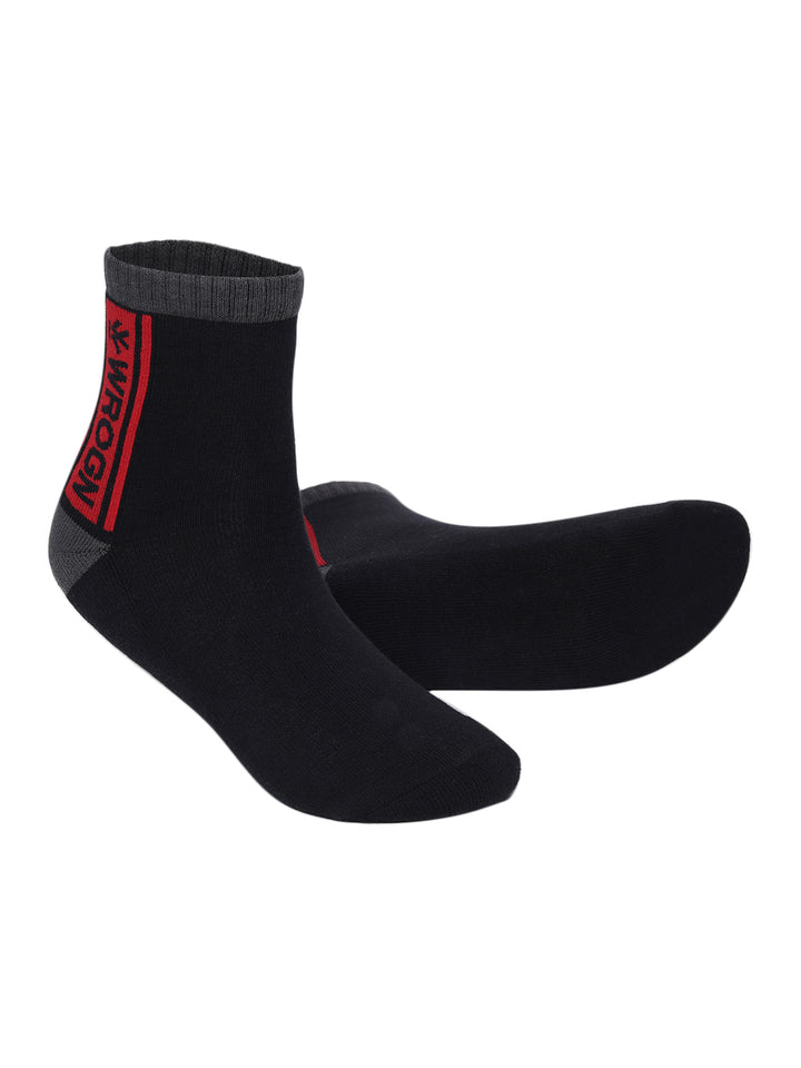 Printed Ease Black & White Ankle Socks Pack of 2