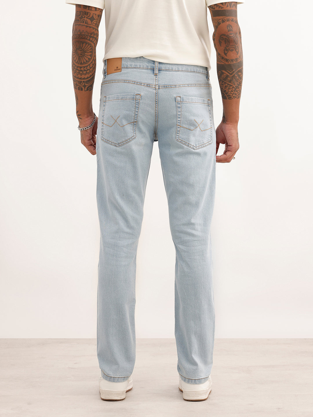 Heavy Fade Slim Fit Denim Jeans | Light Blue | WUJN2602F