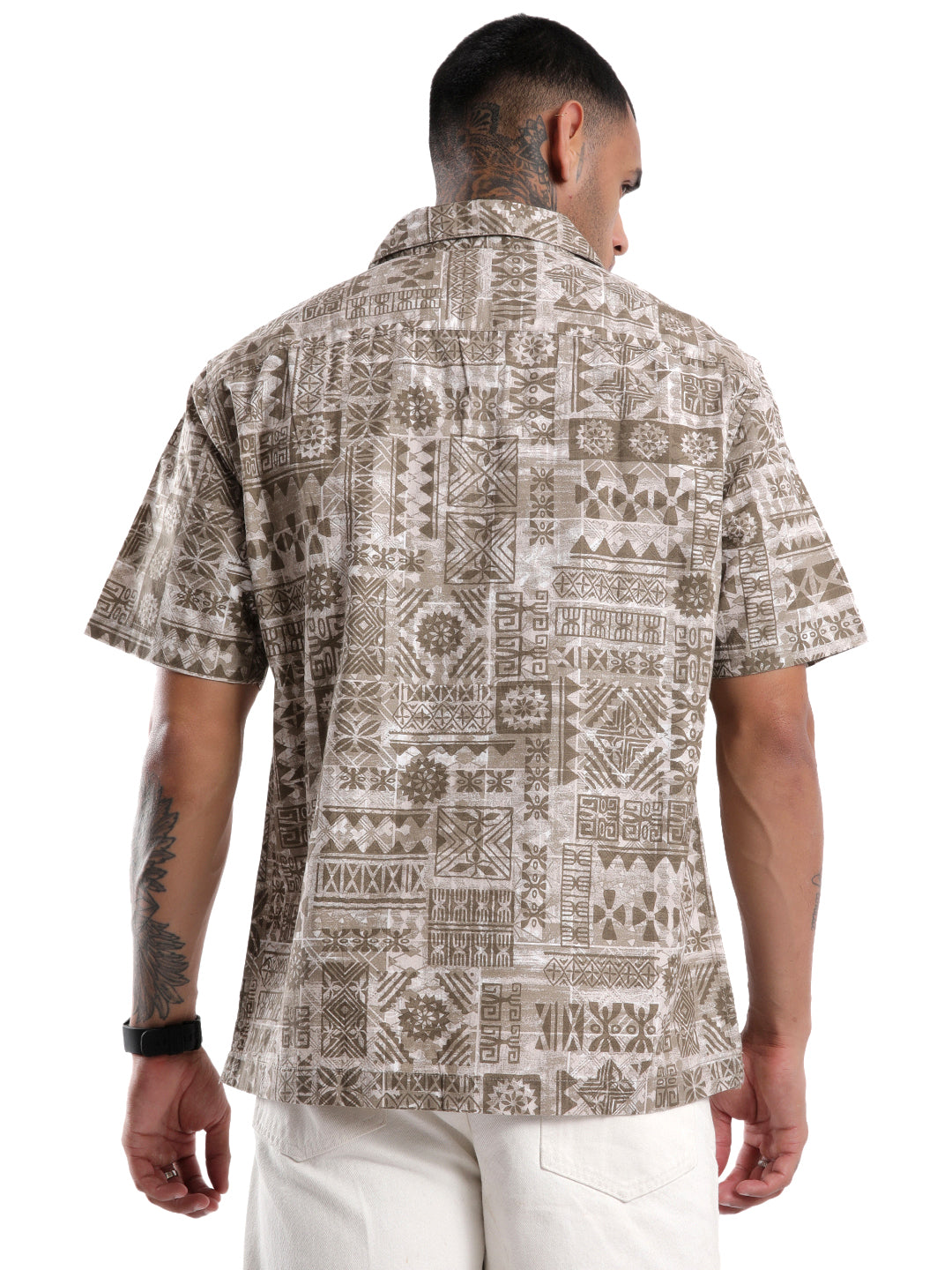 Abstract Brown AOP Spoyl Shirt