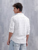 Regular Fit Double Pocket Checkered Shirt | White