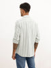 Slim Fit Striped Full Sleeve Shirt | Light Green | WSH02FSSL0224S