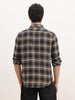 Checkered Slim Fit Double Pocket Shirt | Black
