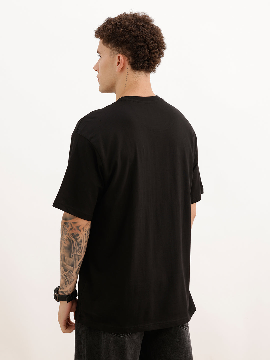 Solid Oversized Fit T-Shirt | Black | WRTS1737M