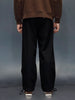 Men's loose fit trouser with draw string in the hem  | Black