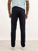 Solid Slim Fit Pleated Trouser | Navy Blue