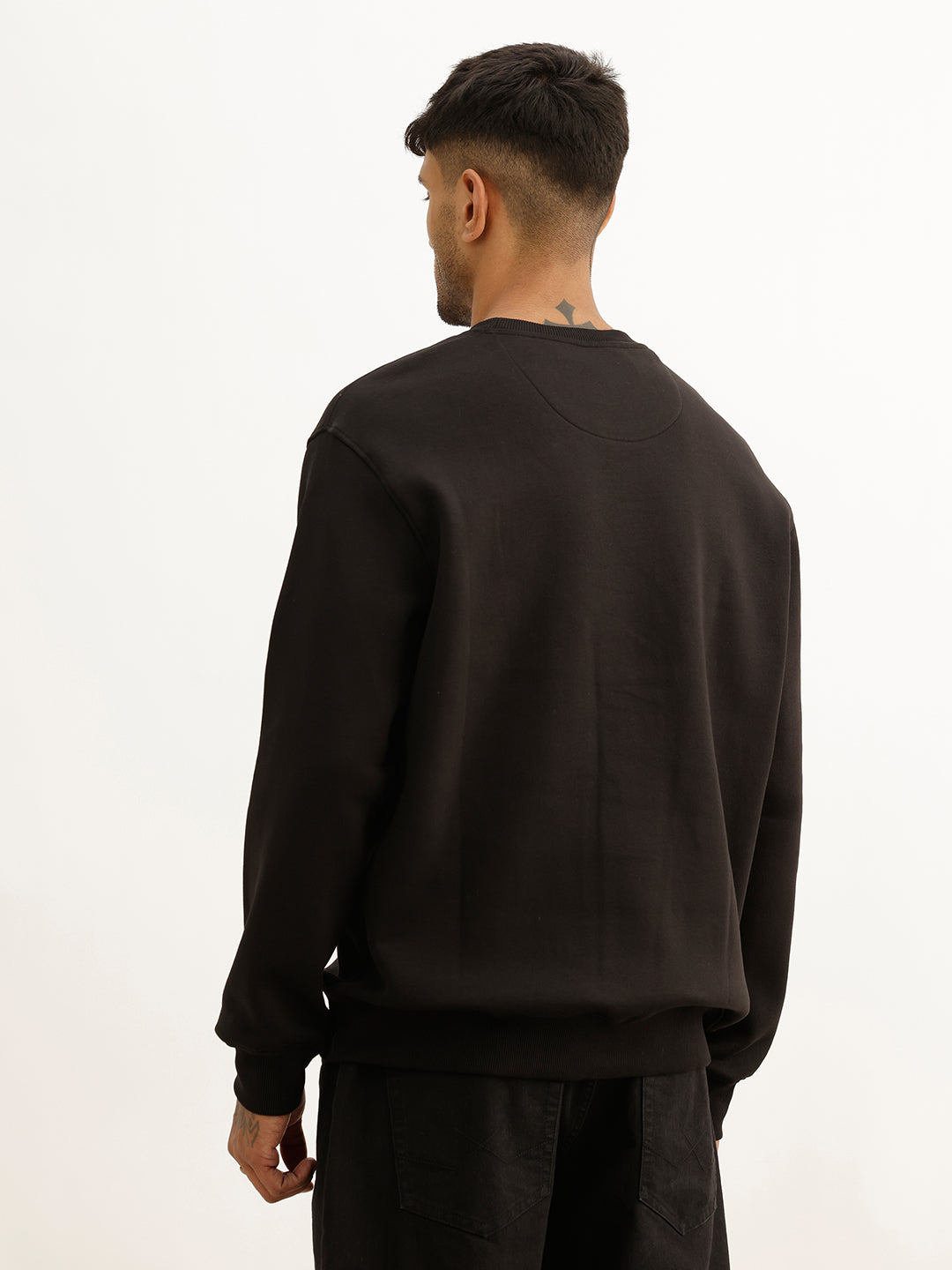 Classic Foil Printed Sweatshirt | Black